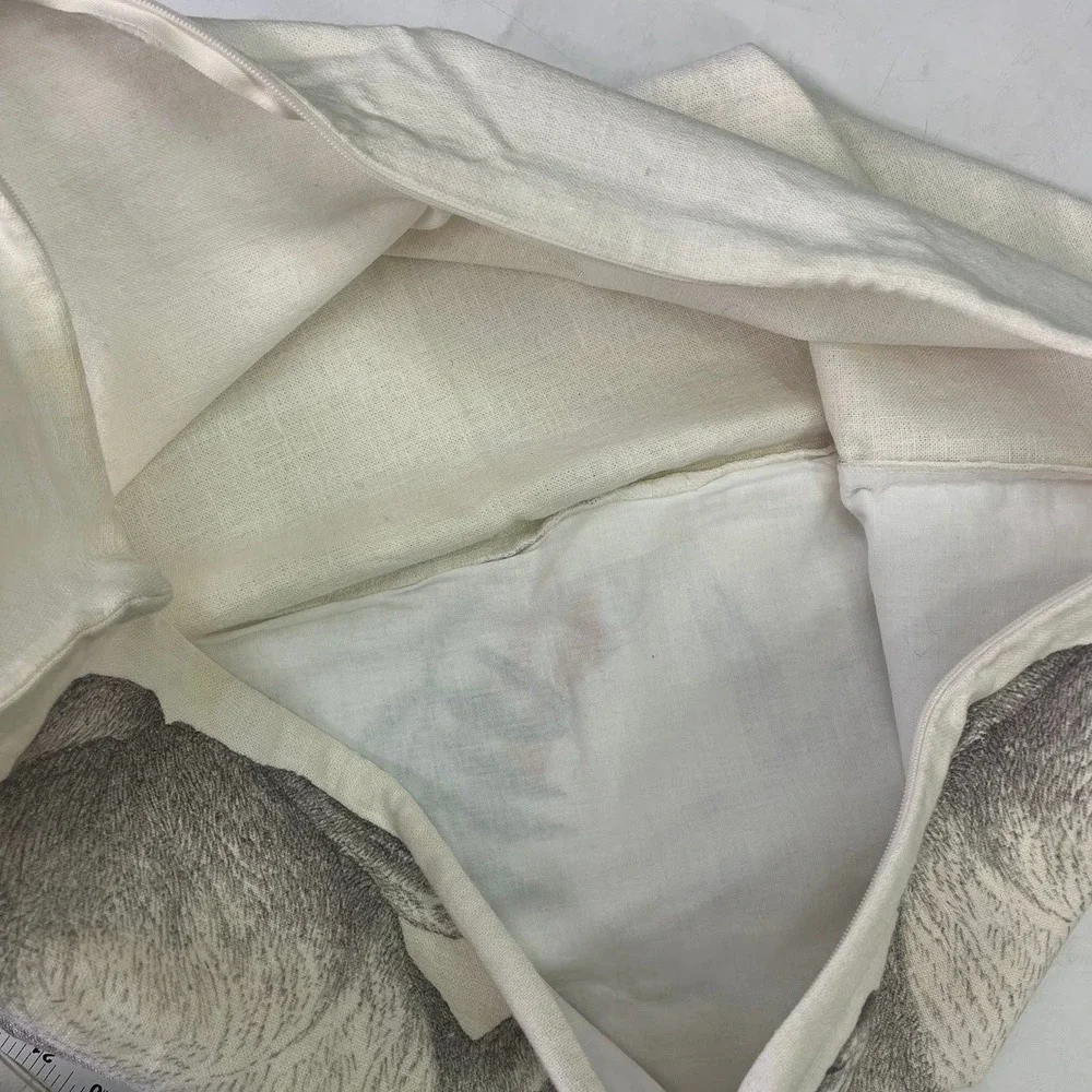 Pottery Barn Rabbit Hare Butterfly Linen Blend Lumbar Pillow Cover 26x16